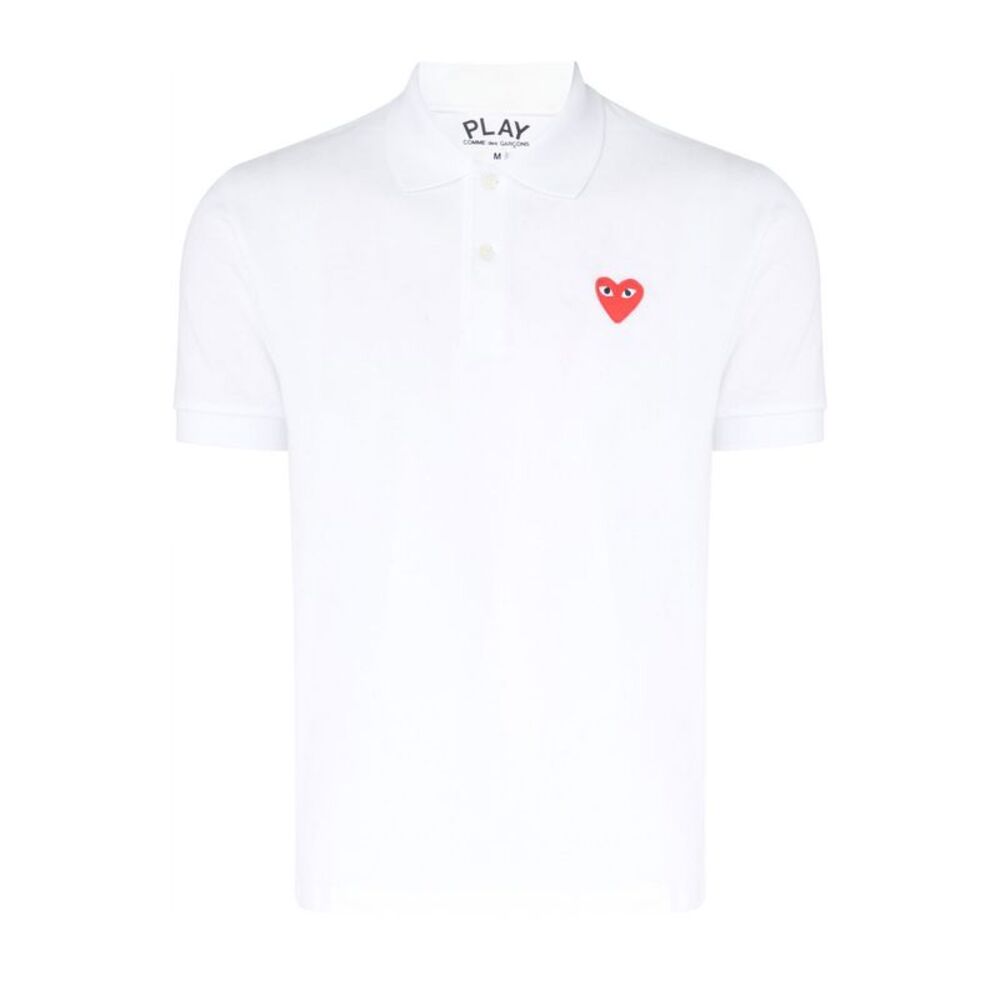 Comme Des Garçons Play Men Red Heart Cotton Polo Shirt